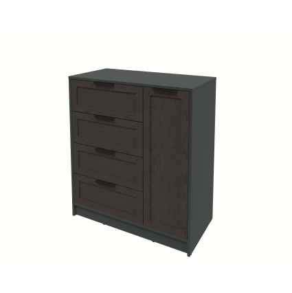 Тумба Тренд КТ-Т90 (Антрацит ЛДСП/ Дуб английский ЛМДФ) Ш900 В1020 Г451